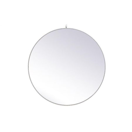 Elegant Decor 45 in. Metal Frame Round Mirror with Decorative Hook, Silver MR4745S